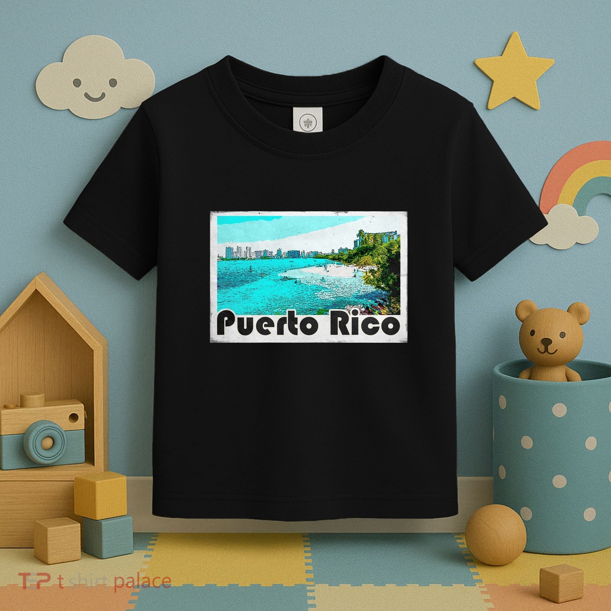 Puerto Rico Caribbean Retro Poster Toddler T-Shirt