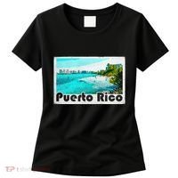 Puerto Rico Caribbean Retro Poster Women's T-Shirt thumb 0