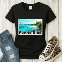 Puerto Rico Caribbean Retro Poster Women's T-Shirt thumb 3
