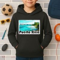 Puerto Rico Caribbean Retro Poster Kids Hoodie thumb 2