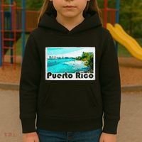 Puerto Rico Caribbean Retro Poster Kids Hoodie thumb 3