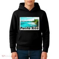 Puerto Rico Caribbean Retro Poster Kids Hoodie thumb 4