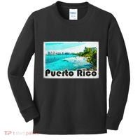 Puerto Rico Caribbean Retro Poster Kids Long Sleeve Shirt thumb 0