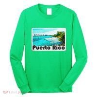 Puerto Rico Caribbean Retro Poster Long Sleeve Shirt thumb 0