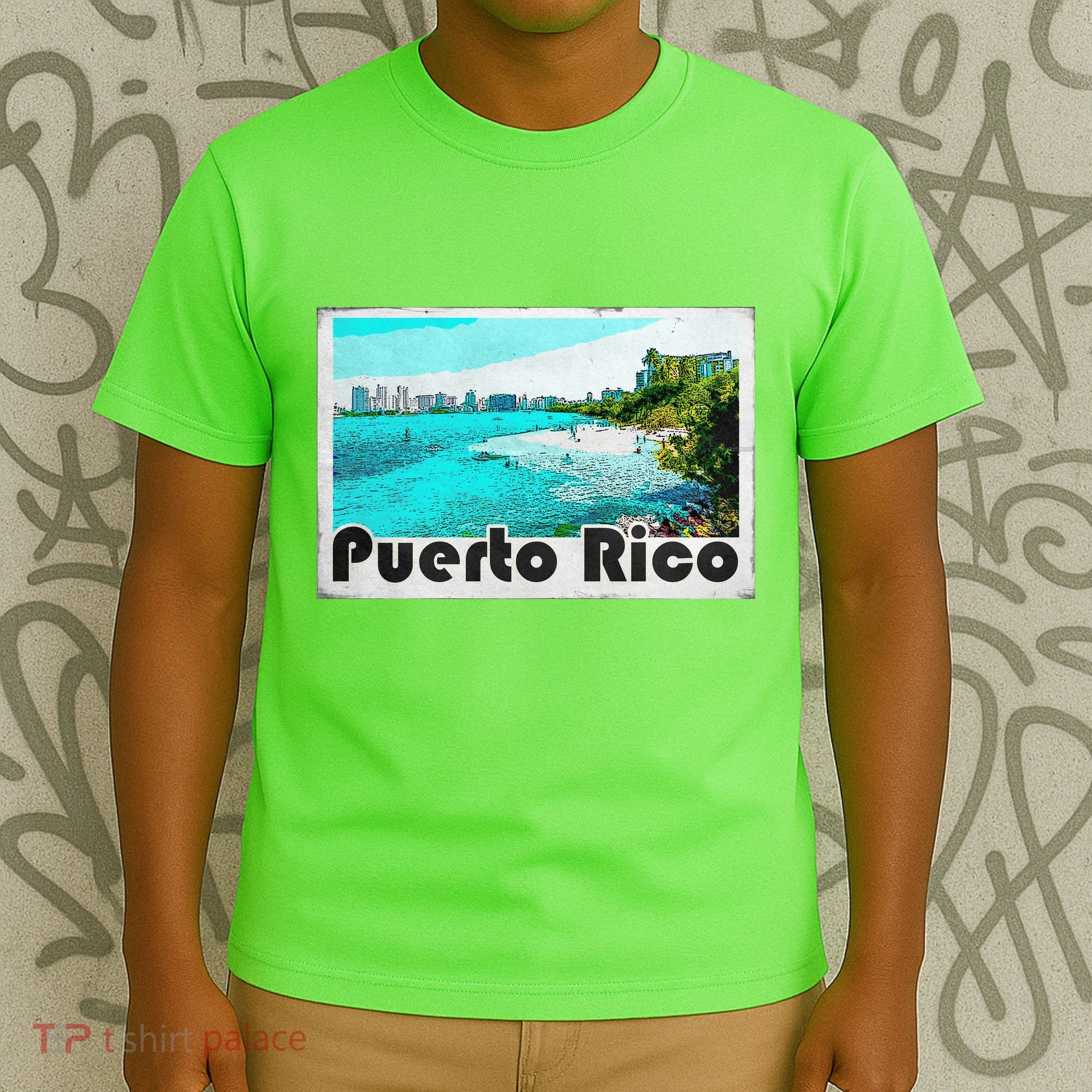Puerto Rico Caribbean Retro Poster T-Shirt