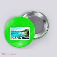 Puerto Rico Caribbean Retro Poster Button thumb 0