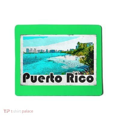 Puerto Rico Caribbean Retro Poster Mousepad