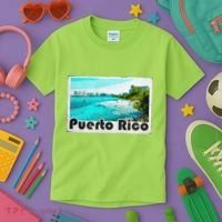 Puerto Rico Caribbean Retro Poster Kids T-Shirt thumb 3