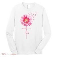 Pink Ribbon Daisy Faith Breast Cancer Awareness Month Gift Long Sleeve Shirt thumb 0
