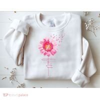 Pink Ribbon Daisy Faith Breast Cancer Awareness Month Gift Sweatshirt thumb 2