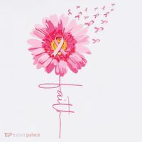 Pink Ribbon Daisy Faith Breast Cancer Awareness Month Gift T-Shirt thumb 7