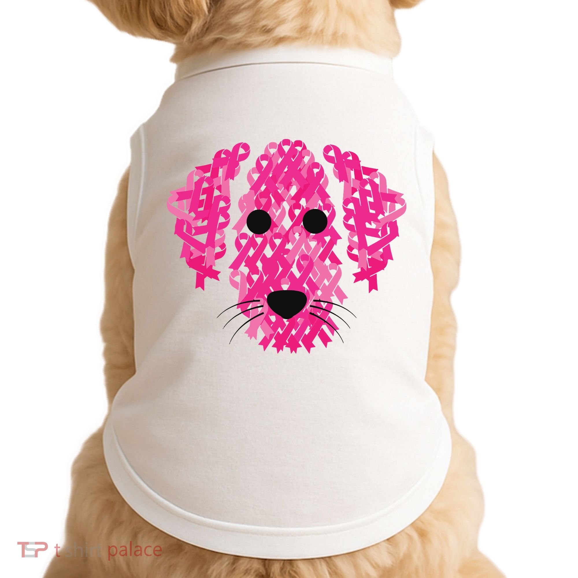 Pink Ribbon Dog Inspirational Breast Cancer Awareness Gift Doggie Tank