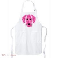 Pink Ribbon Dog Inspirational Breast Cancer Awareness Gift Apron thumb 0