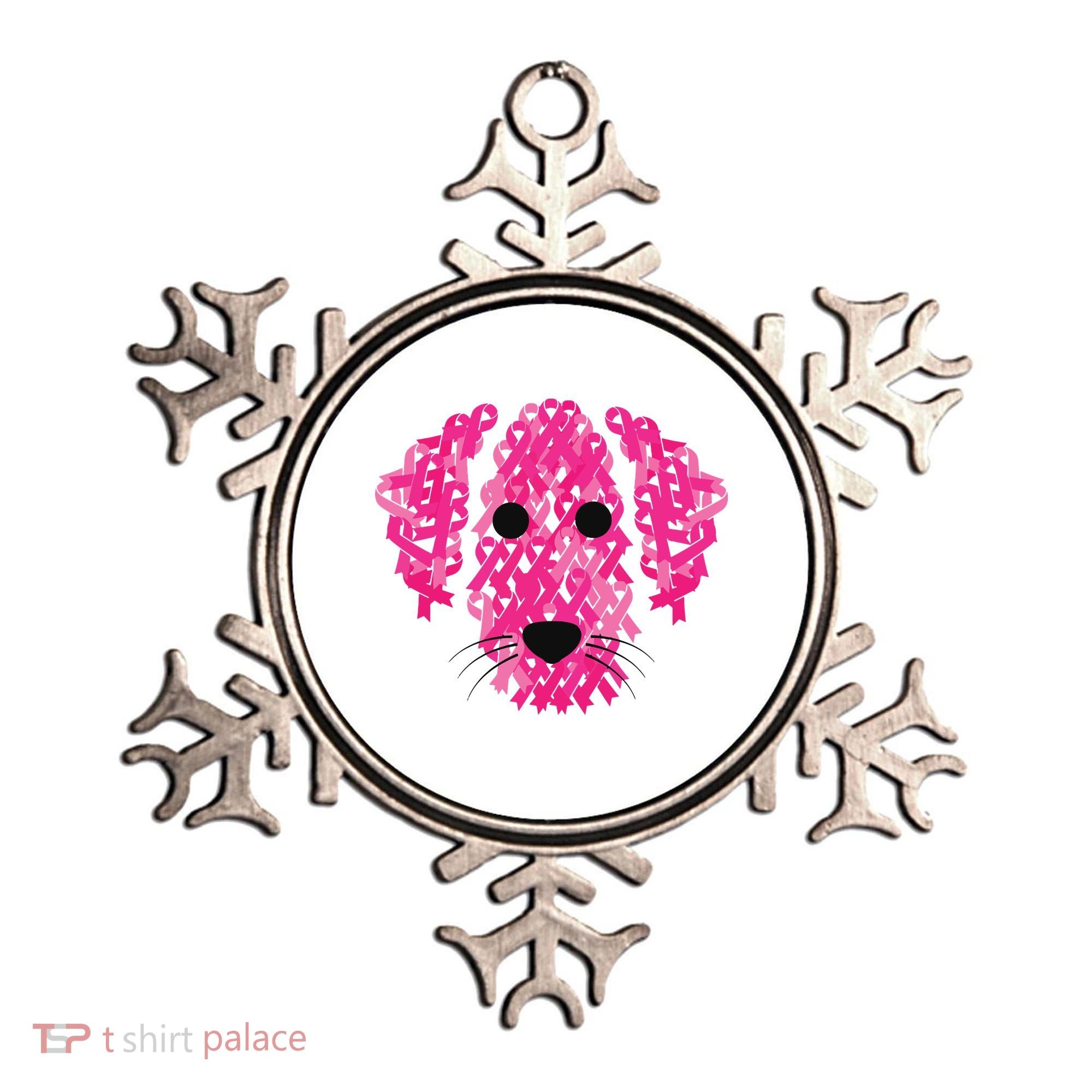 Pink Ribbon Dog Inspirational Breast Cancer Awareness Gift Ornament