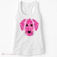 Pink Ribbon Dog Inspirational Breast Cancer Awareness Gift Women's Tank Top thumb 0