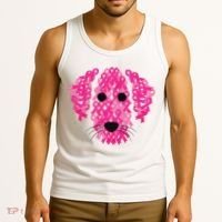 Pink Ribbon Dog Inspirational Breast Cancer Awareness Gift Tank Top thumb 3