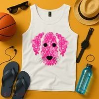 Pink Ribbon Dog Inspirational Breast Cancer Awareness Gift Tank Top thumb 4