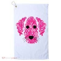 Pink Ribbon Dog Inspirational Breast Cancer Awareness Gift Golf Towel thumb 0