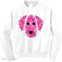 Pink Ribbon Dog Inspirational Breast Cancer Awareness Gift Kids Sweatshirt thumb 0