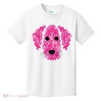 Pink Ribbon Dog Inspirational Breast Cancer Awareness Gift Kids T-Shirt thumb 0