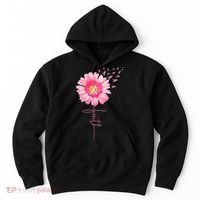 Pink Ribbon Daisy Faith Breast Cancer Awareness Month Gift Hoodie thumb 0