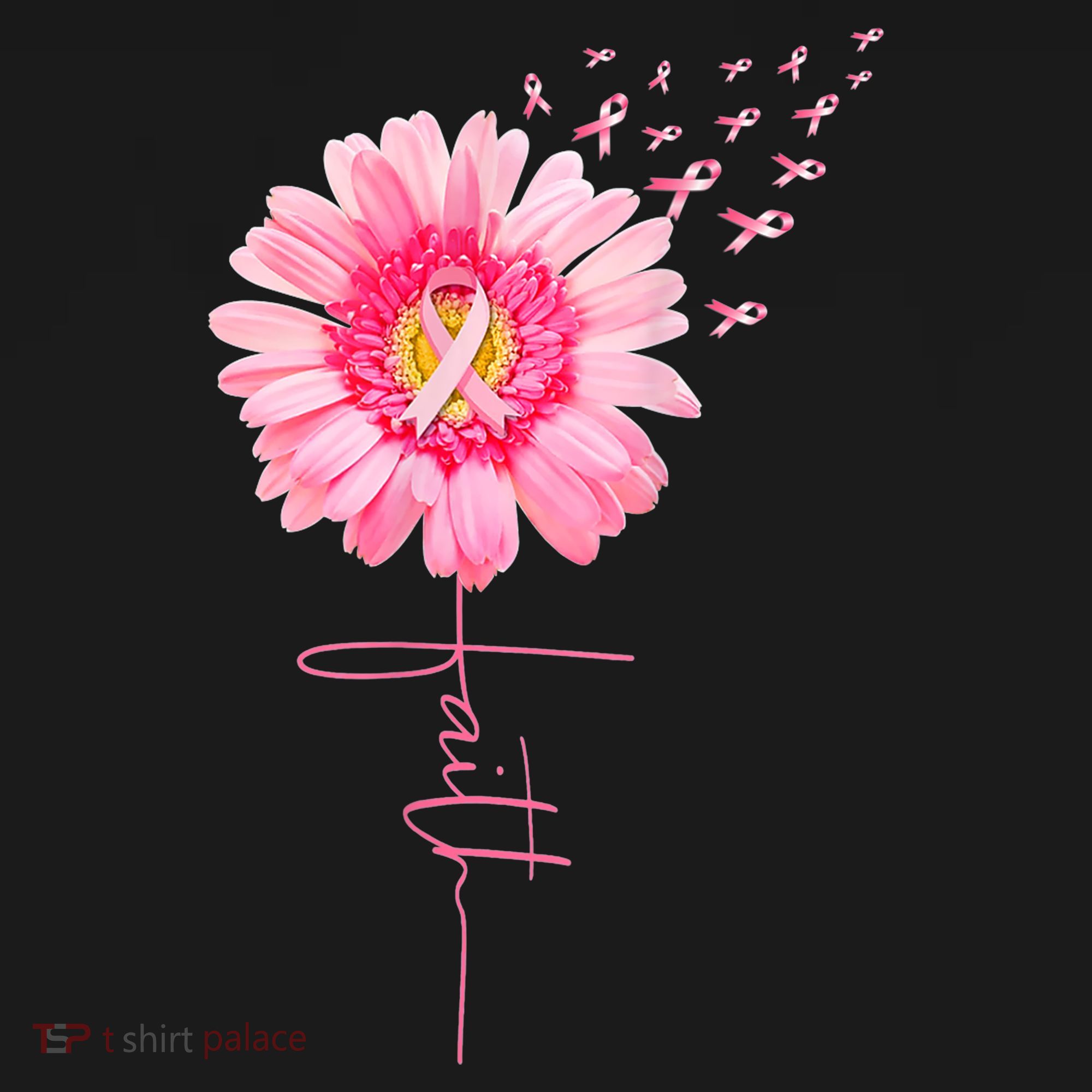 Pink Ribbon Daisy Faith Breast Cancer Awareness Month Gift Long Sleeve Shirt