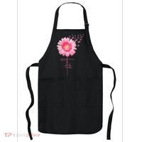 Pink Ribbon Daisy Faith Breast Cancer Awareness Month Gift Apron thumb 0