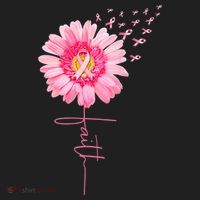 Pink Ribbon Daisy Faith Breast Cancer Awareness Month Gift Beanie thumb 2