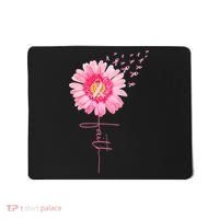 Pink Ribbon Daisy Faith Breast Cancer Awareness Month Gift Mousepad thumb 0