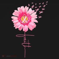 Pink Ribbon Daisy Faith Breast Cancer Awareness Month Gift Ornament thumb 1