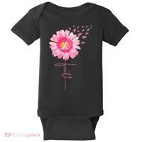 Pink Ribbon Daisy Faith Breast Cancer Awareness Month Gift Baby Bodysuit thumb 0