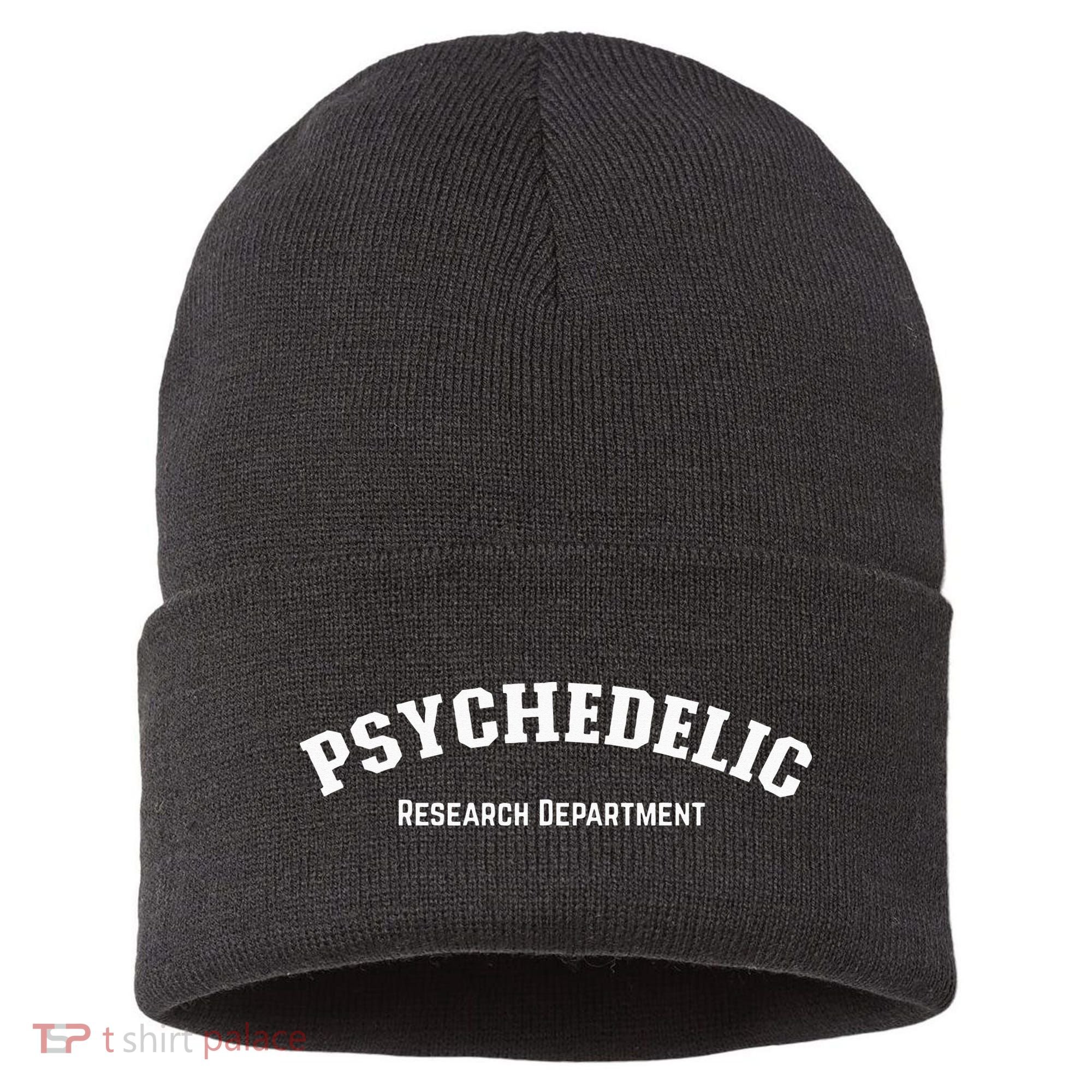 Psychedelic Research Department Funny Psychedelic Sustainable Knit Beanie