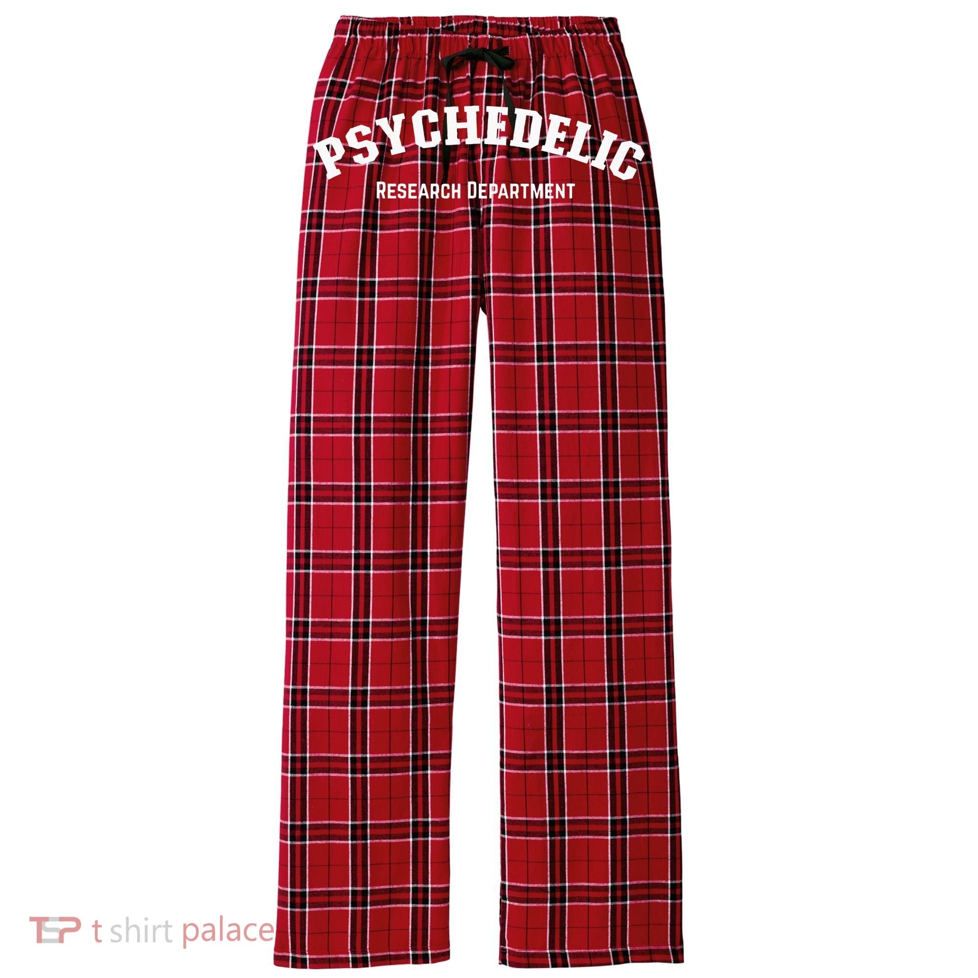 Psychedelic Research Department Funny Psychedelic Women's Flannel Plaid Pajama Pants