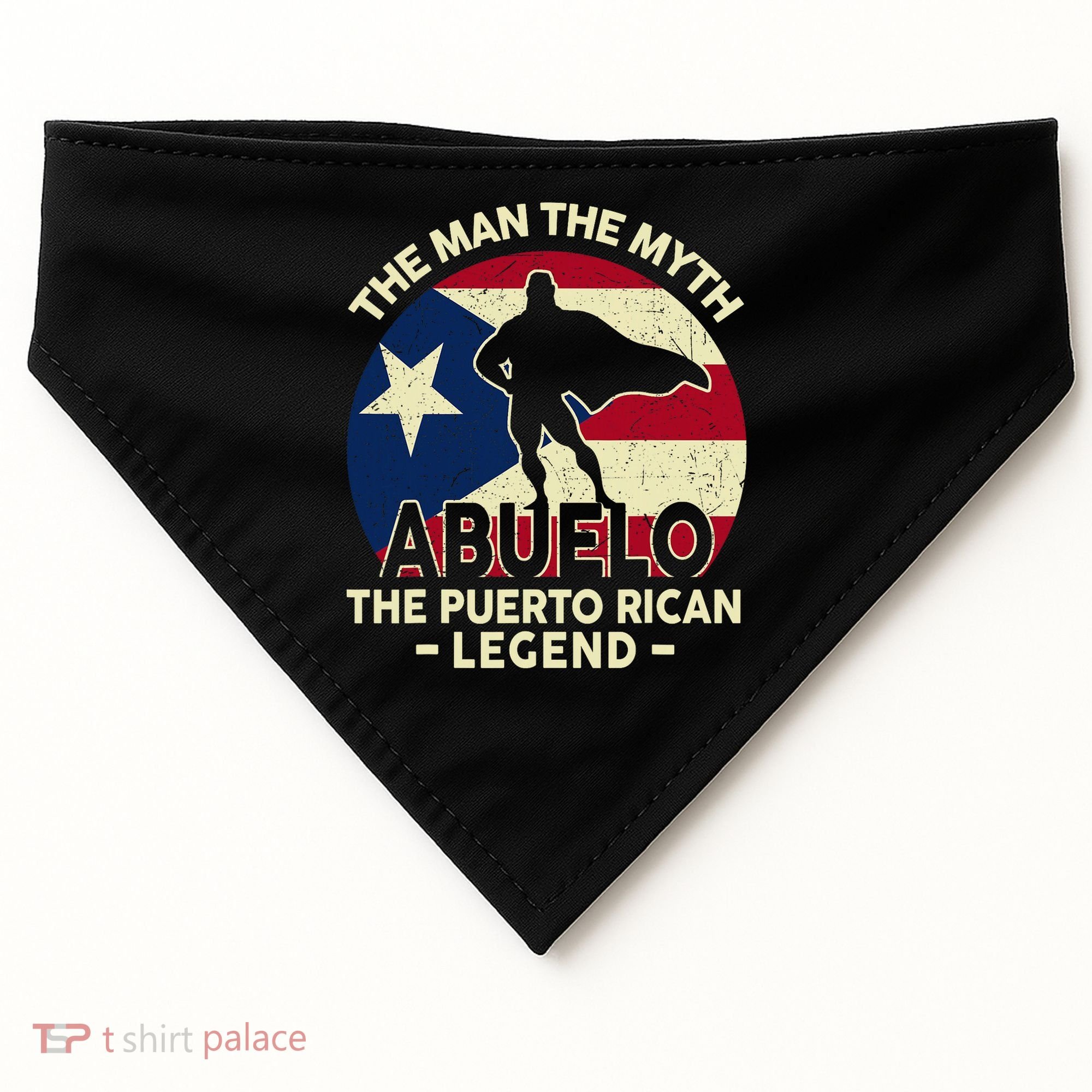 Puerto Rico Dad Abuelo Man Myth Puerto Rican Legend USA-Made Doggie Bandana