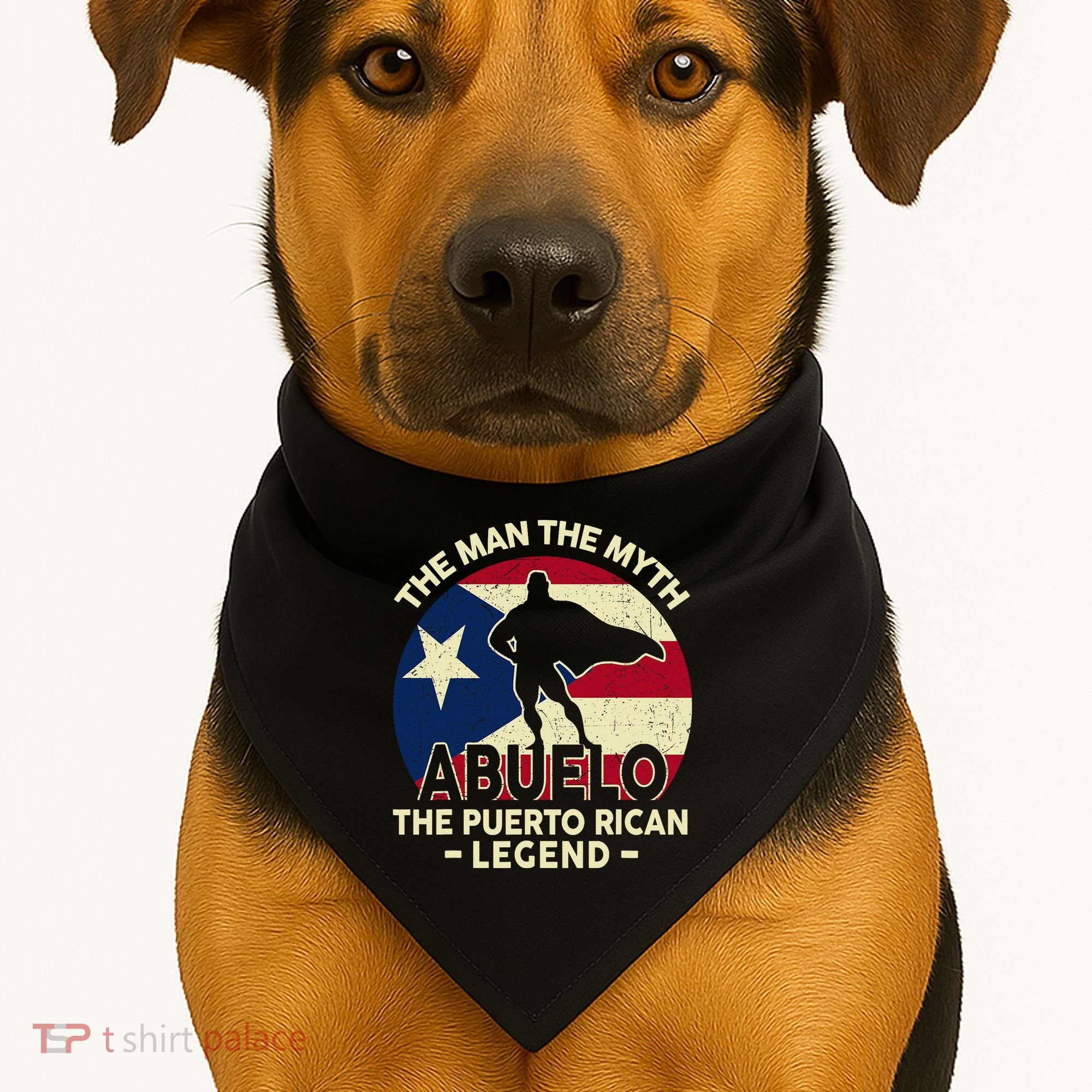 Puerto Rico Dad Abuelo Man Myth Puerto Rican Legend USA-Made Doggie Bandana