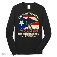 Puerto Rico Dad Abuelo Man Myth Puerto Rican Legend Long Sleeve Shirt thumb 0