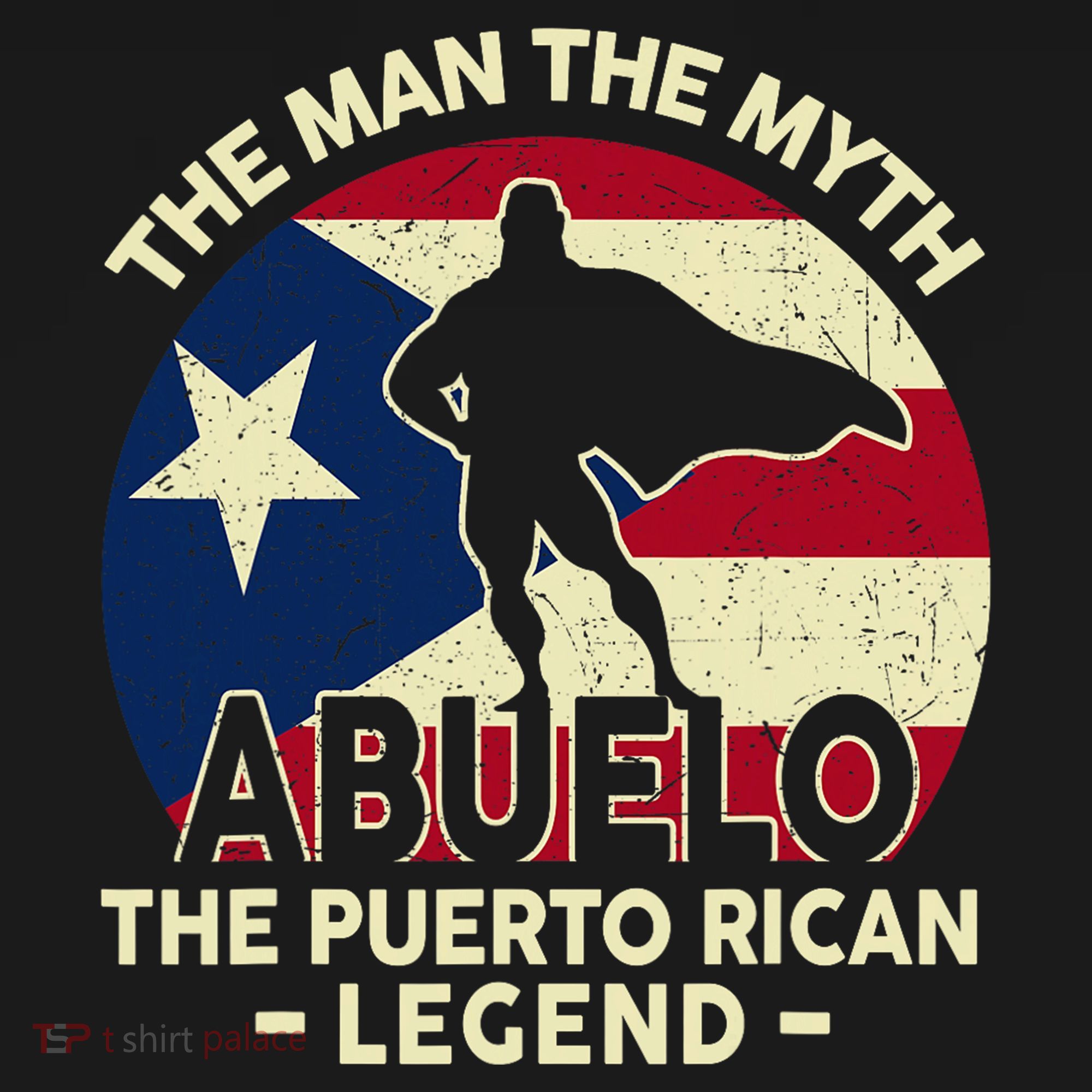 Puerto Rico Dad Abuelo Man Myth Puerto Rican Legend Women's Hoodie