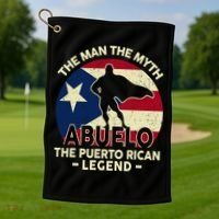 Puerto Rico Dad Abuelo Man Myth Puerto Rican Legend Golf Towel thumb 1