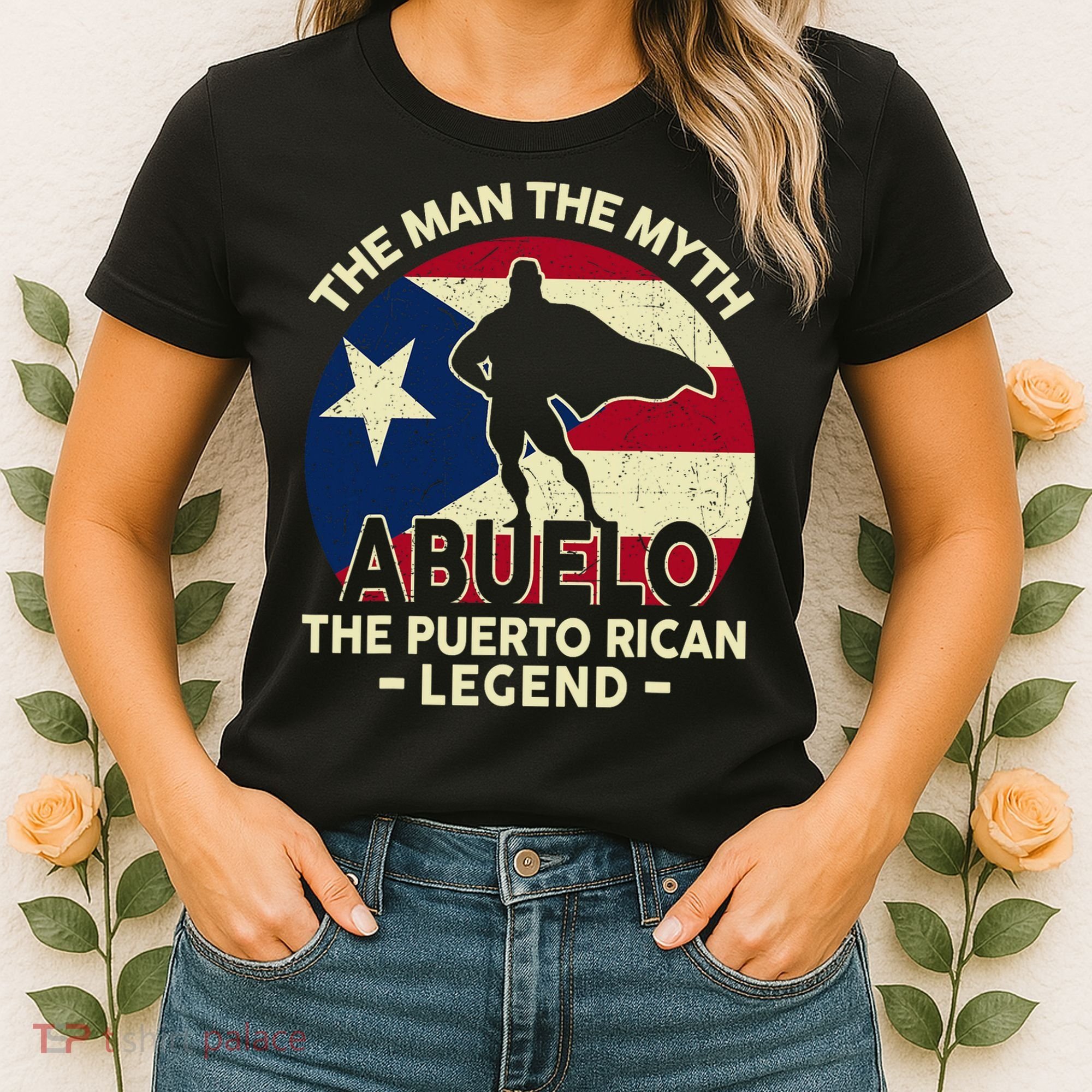 Puerto Rico Dad Abuelo Man Myth Puerto Rican Legend Women's T-Shirt