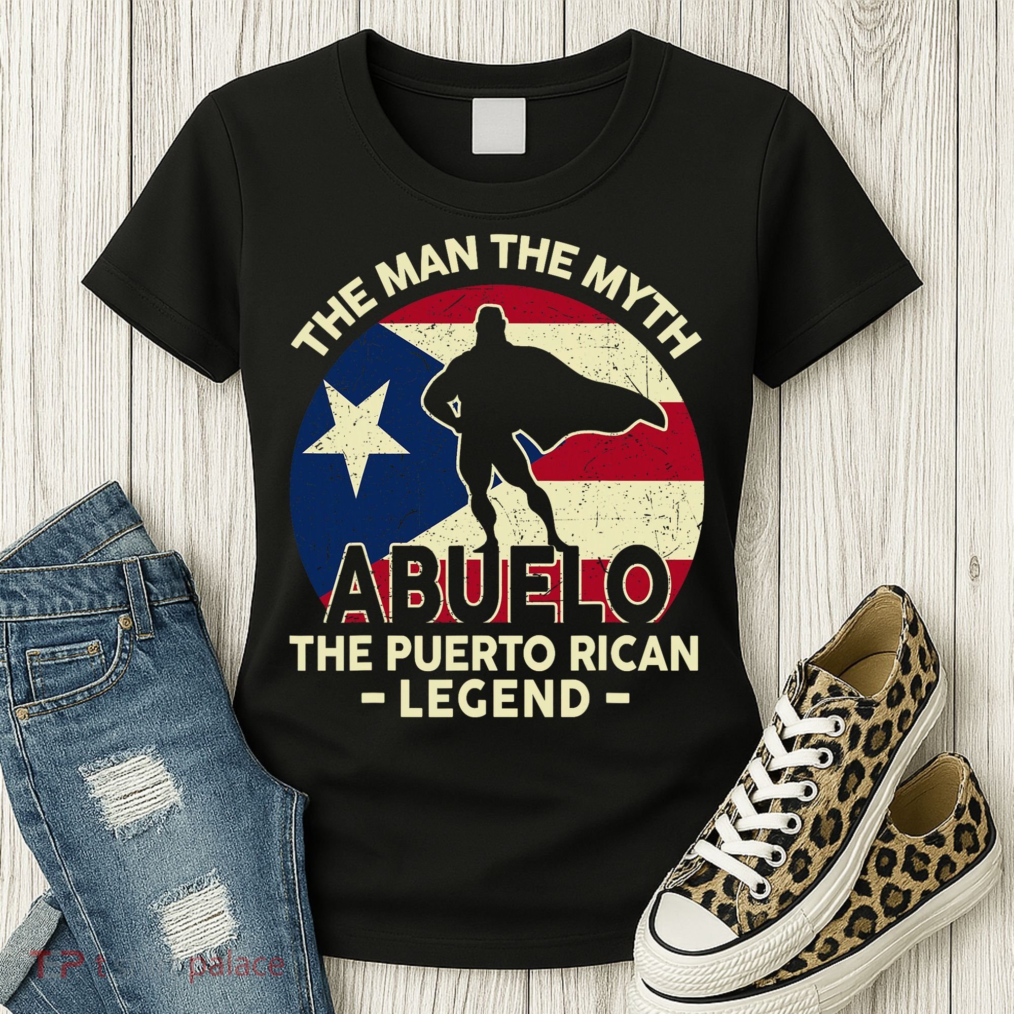 Puerto Rico Dad Abuelo Man Myth Puerto Rican Legend Women's T-Shirt