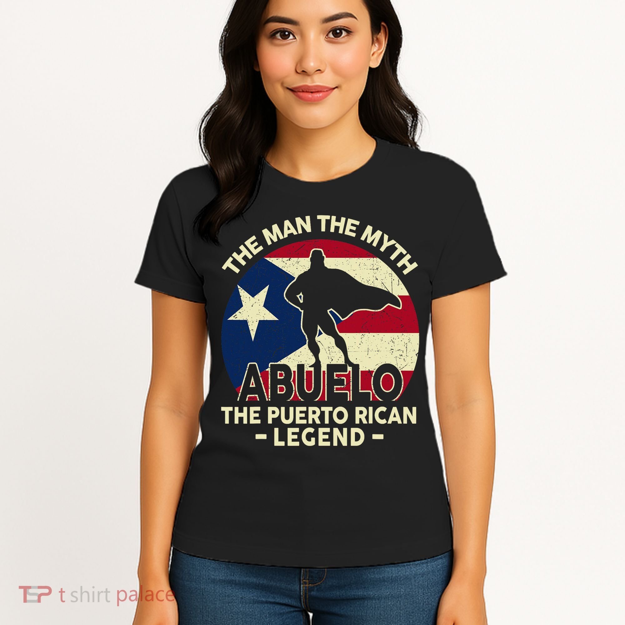 Puerto Rico Dad Abuelo Man Myth Puerto Rican Legend Women's T-Shirt