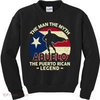 Puerto Rico Dad Abuelo Man Myth Puerto Rican Legend Kids Sweatshirt thumb 0