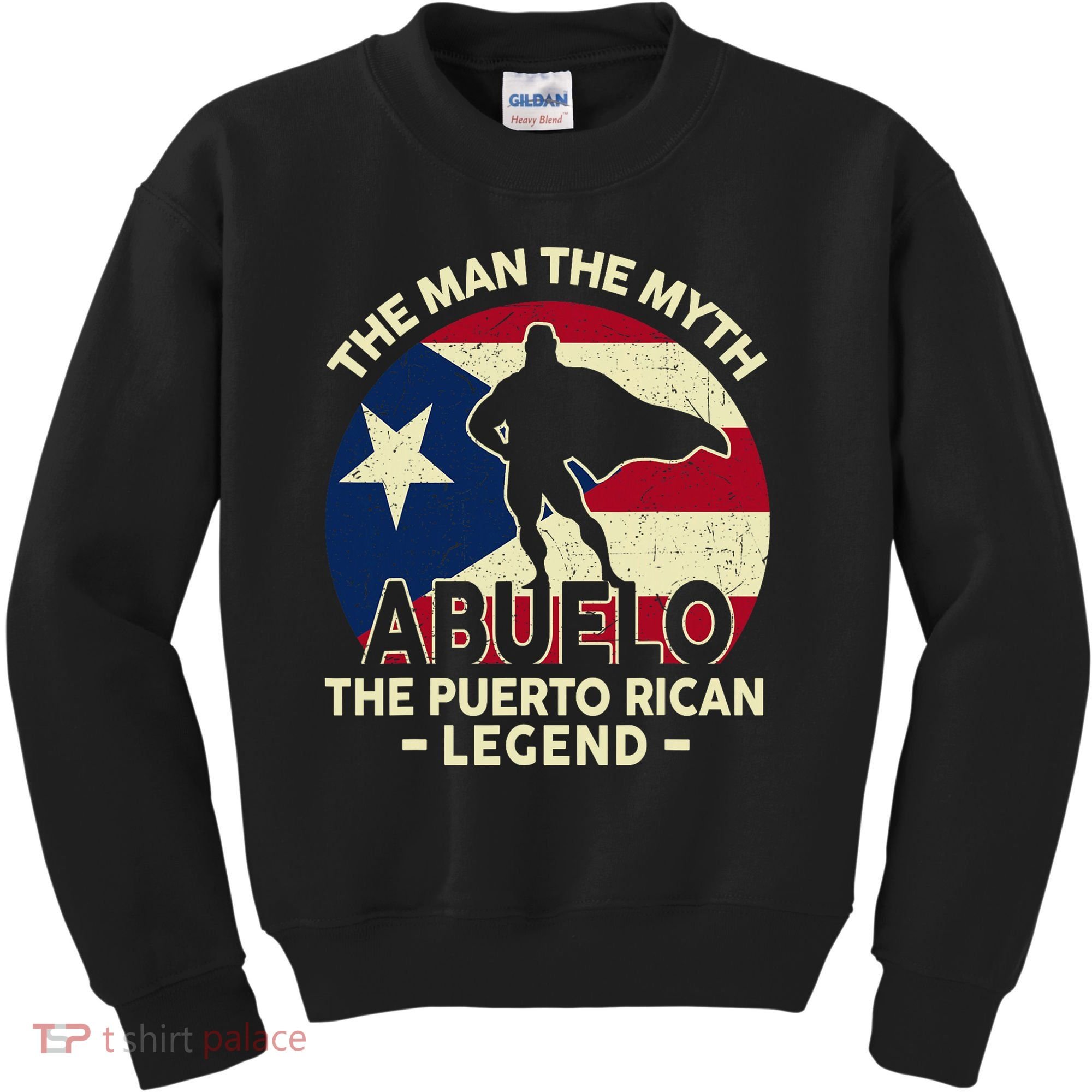 Puerto Rico Dad Abuelo Man Myth Puerto Rican Legend Kids Sweatshirt