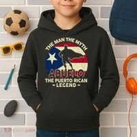 Puerto Rico Dad Abuelo Man Myth Puerto Rican Legend Kids Hoodie thumb 2
