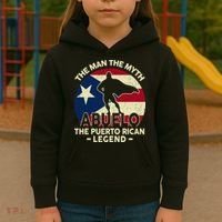 Puerto Rico Dad Abuelo Man Myth Puerto Rican Legend Kids Hoodie thumb 3