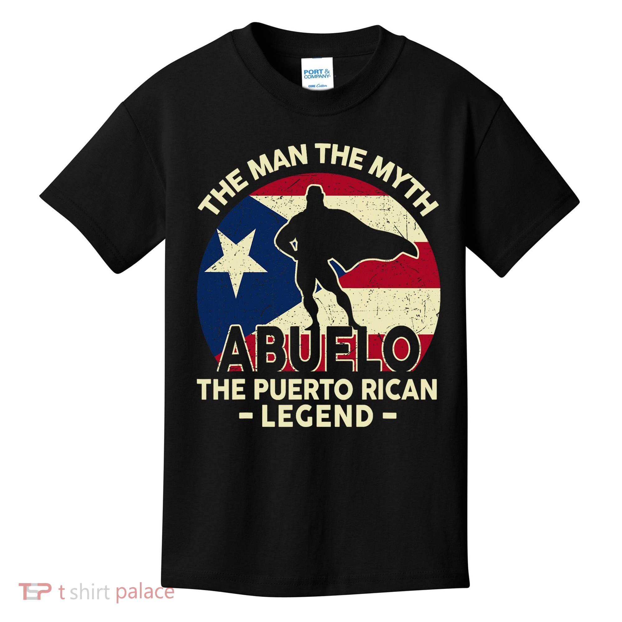Puerto Rico Dad Abuelo Man Myth Puerto Rican Legend Kids T-Shirt