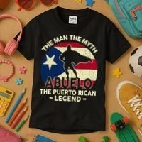 Puerto Rico Dad Abuelo Man Myth Puerto Rican Legend Kids T-Shirt thumb 3