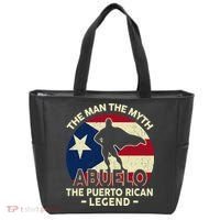 Puerto Rico Dad Abuelo Man Myth Puerto Rican Legend Tote Bag thumb 0