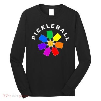 Pickleball Rainbow Design Pickleball Lover Long Sleeve Shirt