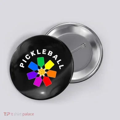 Pickleball Rainbow Design Pickleball Lover Button